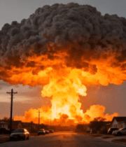 城市爆炸蘑菇云特效234#横屏 