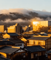 晨曦中的传统村落全景222#横屏 