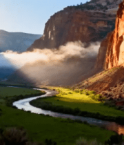 晨曦中的红色峡谷风光225#横屏 