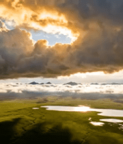 草原云海日出航拍140#横屏 