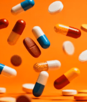 彩色药片掉落慢镜头102#横屏 