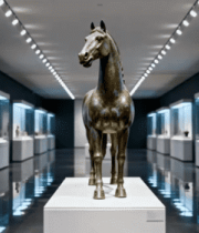 博物馆青铜马雕塑展示84#横屏 