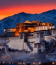 布达拉宫日落延时89#横屏 
