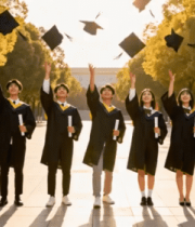 毕业生抛学士帽庆祝62#横屏 