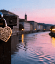 爱心锁与黄昏河畔16#横屏 