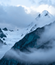 云雾缭绕雪山全景499#横屏 