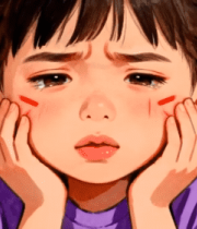 扎双马尾女孩悲伤神情13525#横屏 