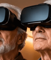 老年人体验虚拟现实眼镜6668#横屏 