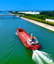 运河货船航行俯瞰素材12864#横屏 