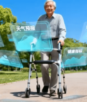 老人公园使用智能助行器2641#横屏 