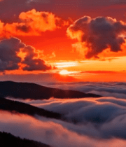 云海日落壮丽景观5299#横屏 