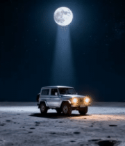 月夜下野外的吉普车7875#横屏 