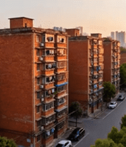 老旧居民楼街道景象7887#横屏 