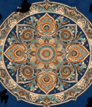 圆形花纹图案与燕子背景素材419#横屏 