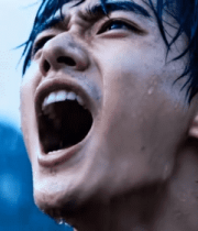 雨中男子张嘴宣泄瞬间9534#横屏 