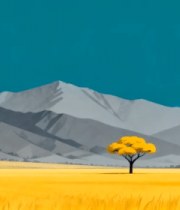 原野山丘树木风景画面1678#横屏 