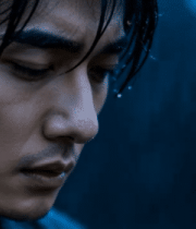 雨中男子面部特写13849#横屏 