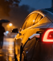 雨夜新能源汽车充电场景7644#横屏 