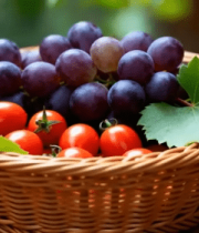 篮子里的葡萄和小番茄2322#横屏 
