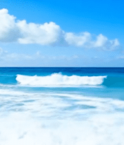 蓝天白云下的大海海浪景观6189#横屏 