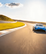 蓝色跑车赛道行驶画面13596#横屏 