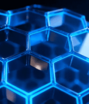 蓝色六边形科技感球体素材14400#横屏 