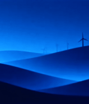 蓝色山丘风力发电机景观607#横屏 
