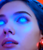 蓝发赛博朋克风女性特写7483#横屏 