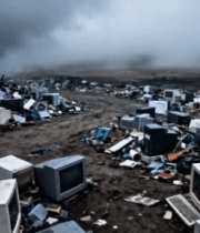 垃圾场废弃电视机堆积场景13504#横屏 