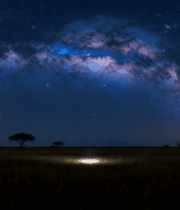 旷野上空的绚烂银河星空3952#横屏 