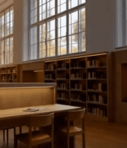 宽敞明亮的图书馆室内场景1118#横屏 