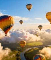 空中多彩热气球与云海景观4978#横屏 