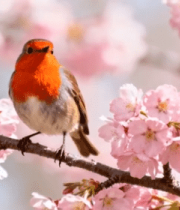樱花树枝上的小鸟(1)6502#横屏 