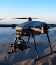 空中飞行的大疆无人机14809#横屏 