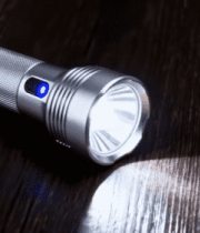 银色手电筒特写素材2826#横屏 