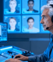 控制室工作人员操作电脑画面4733#横屏 