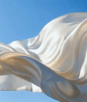 空中飘动的白色丝绸素材3885#横屏 