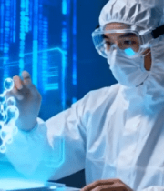 科研人员温室大棚观察蔬菜8733#横屏 