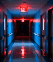 医院走廊夜景2997#横屏 