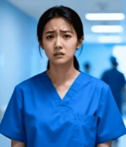 医院走廊的女医护人员2848#横屏 