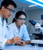 科研人员实验室操作显微镜10652#横屏 