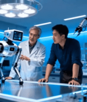 科研团队实验室研讨机器人2603#横屏 