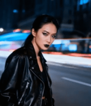 夜晚街头时尚女性4454#横屏 