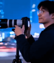 夜晚街头摄影师拍摄场景3277#横屏 