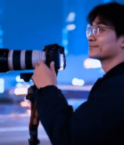 夜晚街头摄影师拍摄场景3277#横屏 