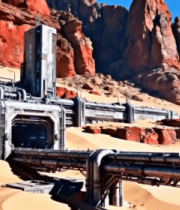 科幻风格外星沙漠基地场景7784#横屏 