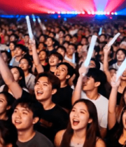 音乐会现场热情欢呼的观众2764#横屏 