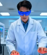 科研人员实验室操作多屏幕设备6570#横屏 