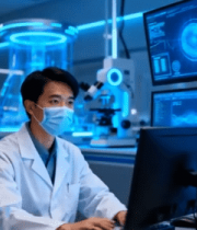 科研人员实验室操作电脑(1)733#横屏 