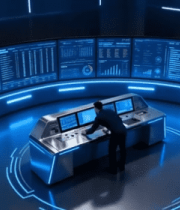 科技监控室工作人员操作场景2029#横屏 